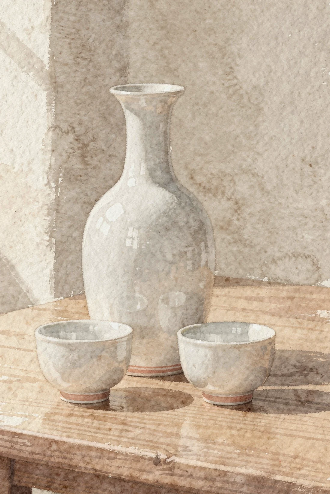Empty Cups, White Porcelain